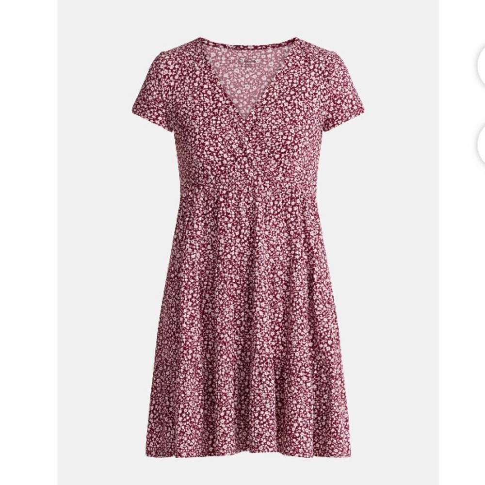 No Boundaries Merlot burgundy maroon Floral Midi Dress
